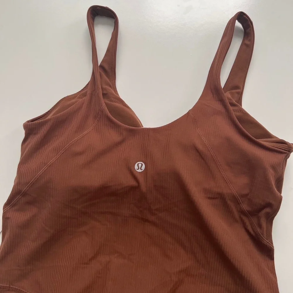 NWT Lululemon align ribbed bodysuit 25” in roasted brown size 10 - Picture 7 of 8